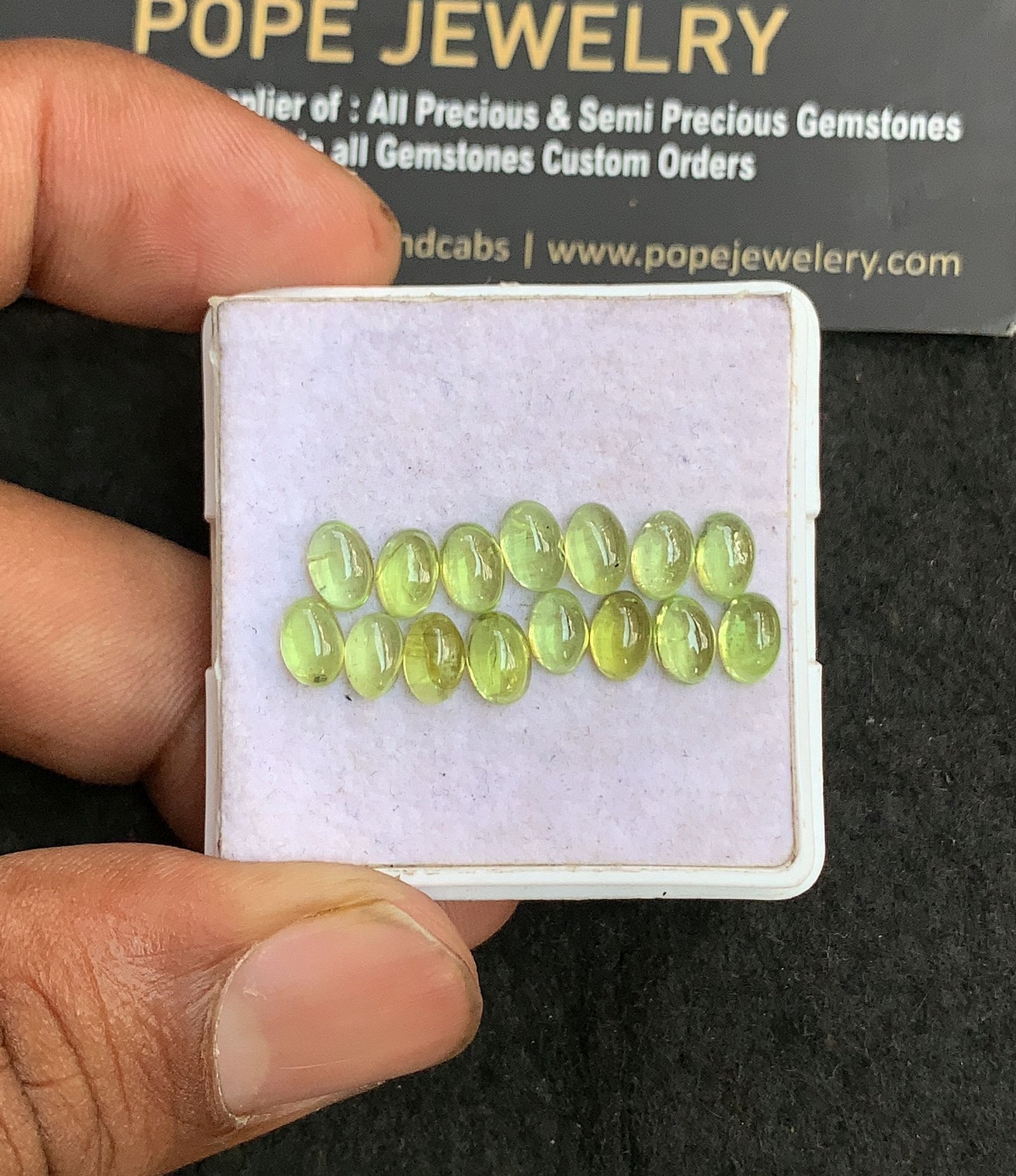 Natural Peridot Gemstone Smooth Oval Shape Cabochon Shape High Quality Loose Gemstones For Jewelry Making 6x4 MM Size 15 Pcs V3185