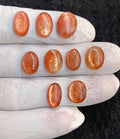 Natural Sunstone Gemstone Smooth Oval Shape Cabochon High Quality Loose Gemstones For Jewelry Making 11-14 MM Size 9 Pcs V4531