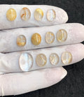 Natural Golden Rutile Gemstone Smooth Oval Shape Cabochon High Quality Loose Gemstones For Jewelry Making 10-16 MM Size 12 Pcs V4532