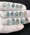 Natural Moss Agate Gemstone Smooth Pear Shape Cabochon High Quality Loose Gemstones For Jewelry Making 10-15 MM Size 15 Pcs V4533