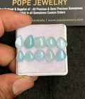 Natural Aquamarine Gemstone Smooth Mix Shape Cabochon High Quality Loose Gemstones For Jewelry Making 8-11 MM Size 10 Pc V3193
