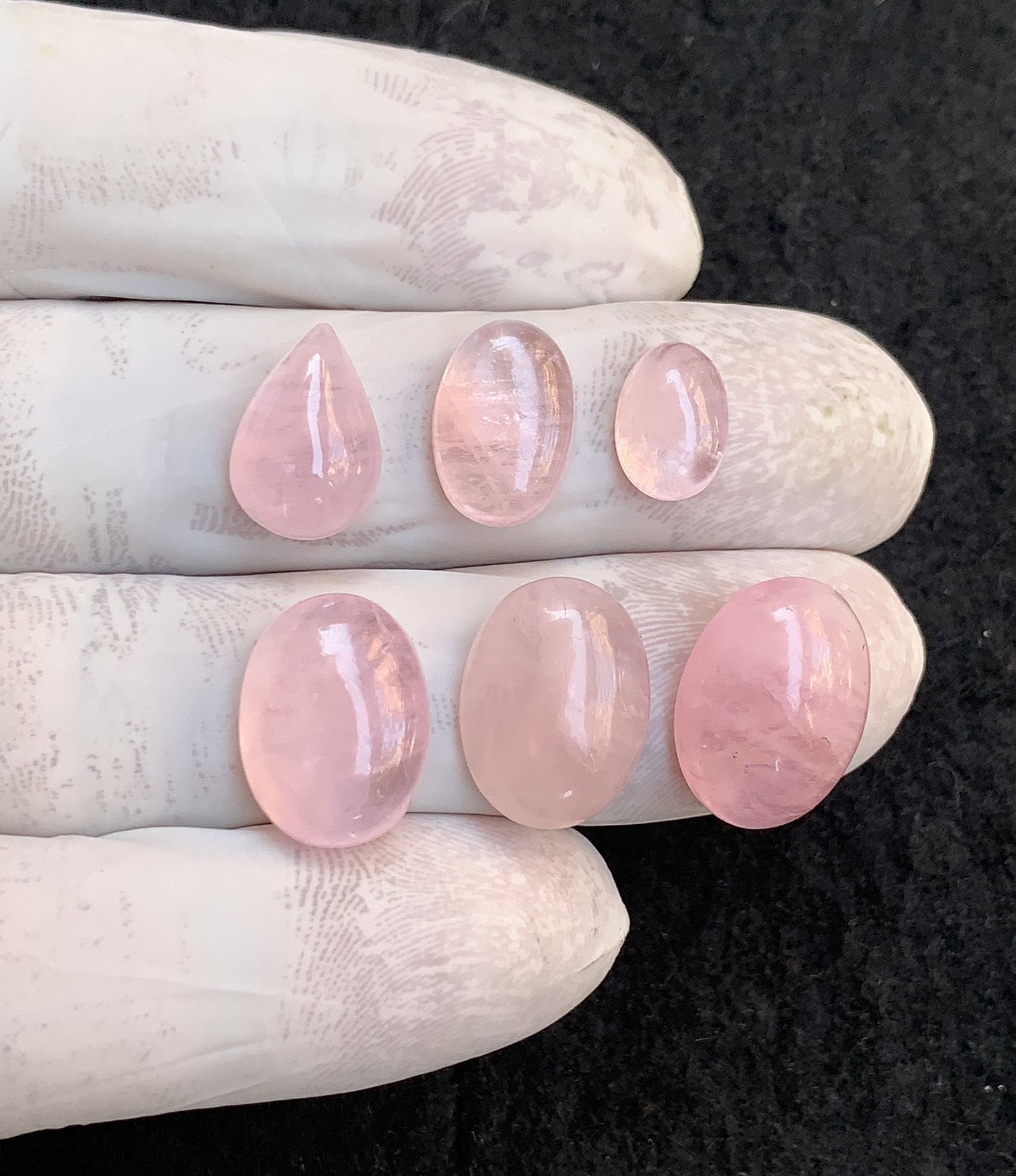 Natural Morganite Gemstone Smooth Mix Shape Cabochon High Quality Loose Gemstones For Jewelry Making 10-17 MM Size 6 Pcs V4535