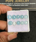 Natural Aquamarine Gemstone Smooth Round Shape Cabochon High Quality Loose Gemstones For Jewelry Making 7-8 MM Size 10 Pc V3195