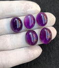 Natural Amethyst Gemstone Smooth Oval Shape Cabochon High Quality Loose Gemstones For Jewelry Making 16-19 MM Size 5 Pcs V4537