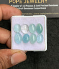Natural Aquamarine Gemstone Smooth Oval Shape Cabochon High Quality Loose Gemstones For Jewelry Making 10-12 MM Size 8 Pc V3196