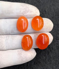 Natural Carnelian Gemstone Smooth Oval Shape Cabochon High Quality Loose Gemstones For Jewelry Making 17-19 MM Size 4 Pcs V4538