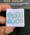 Natural Aquamarine Gemstone Smooth Mix Shape Cabochon High Quality Loose Gemstones For Jewelry Making 9-14 MM Size 8 Pc V3197