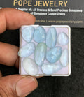 Natural Aquamarine Gemstone Rose Cut Mix Shape Cabochon High Quality Loose Gemstones For Jewelry Making 11-19 MM Size 10 Pc V3199