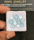 Natural Aquamarine Gemstone Rose Cut Mix Shape Cabochon High Quality Loose Gemstones For Jewelry Making 9-11 MM Size 10 Pc V3200