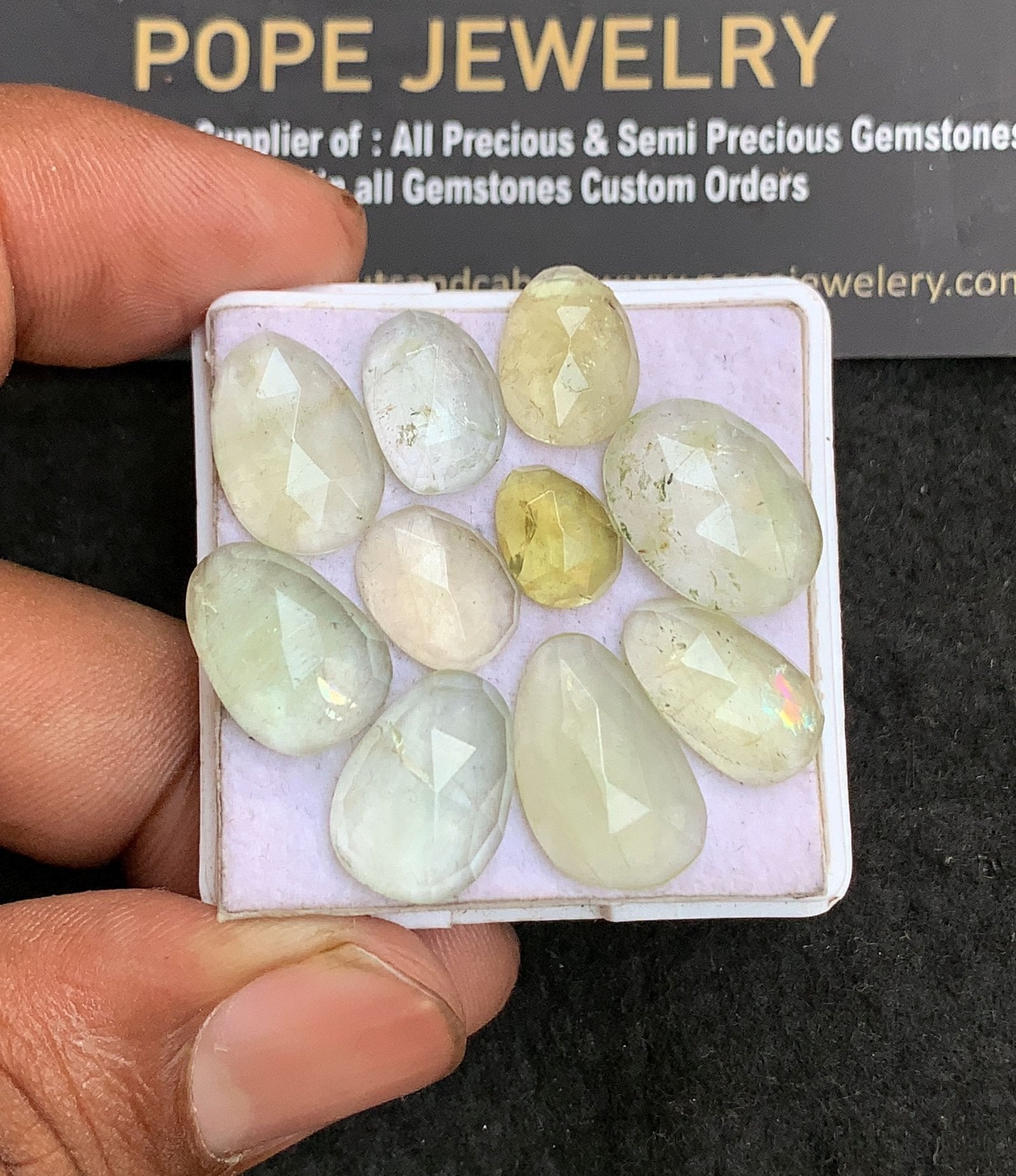 Natural Aquamarine Gemstone Rose Cut Mix Shape Cabochon High Quality Loose Gemstones For Jewelry Making 10-17 MM Size 10 Pc V3202