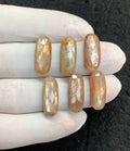 Natural Golden Sapphire Gemstone Rose Cut Oval Shape Cabochon Shape High Quality Loose Gemstones For Jewelry Making 20x8 MM Size 6 Pcs V4544