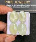 Natural Aquamarine Gemstone Rose Cut Oval Shape Cabochon High Quality Loose Gemstones For Jewelry Making 20-22 MM Size 4 Pc V3203
