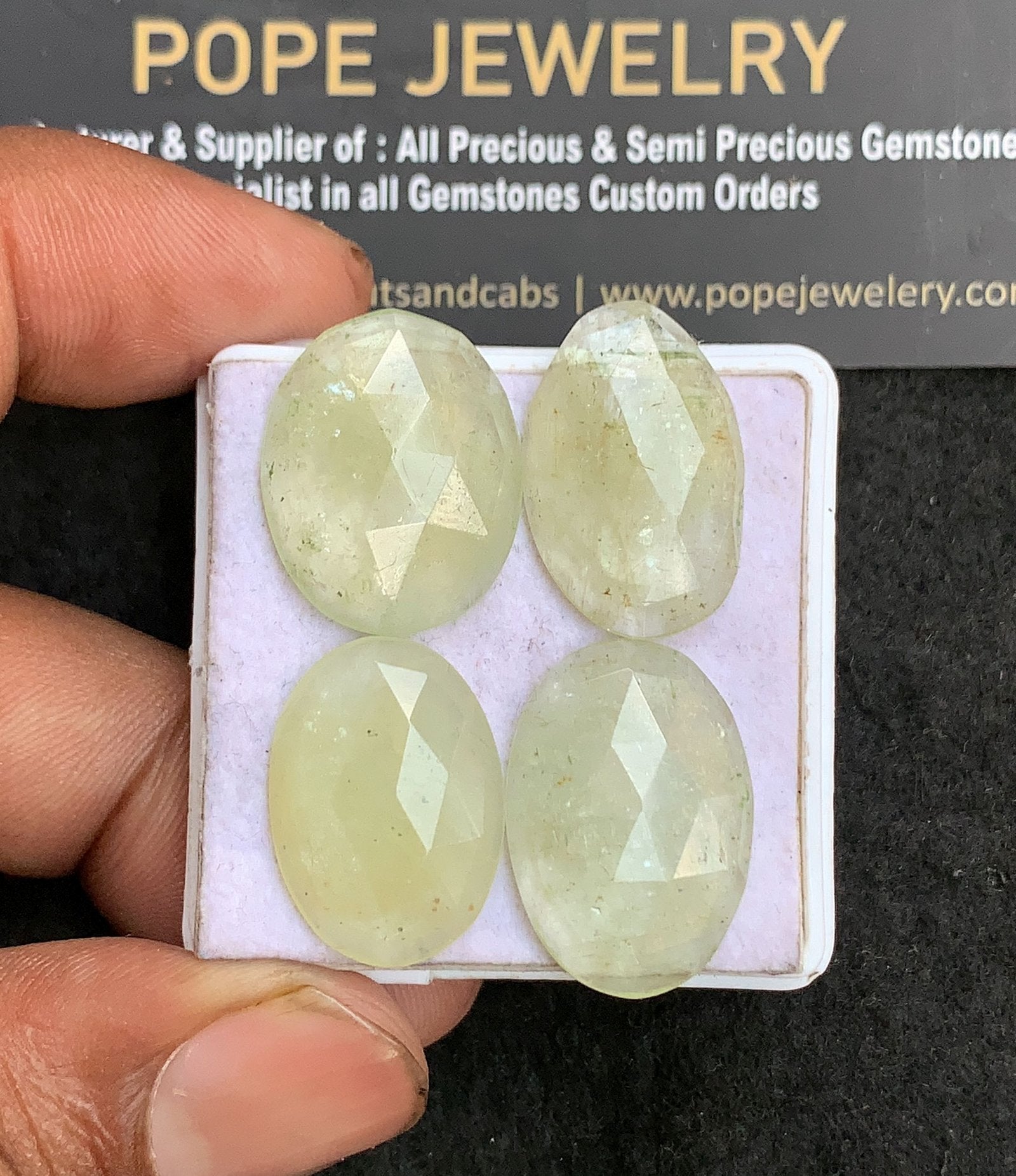 Natural Aquamarine Gemstone Rose Cut Oval Shape Cabochon High Quality Loose Gemstones For Jewelry Making 20-22 MM Size 4 Pc V3203