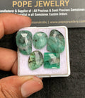 Natural Emerald Gemstone Rose Cut Mix Shape Cabochon High Quality Loose Gemstones For Jewelry Making 12-20 MM Size 5 Pc V3204