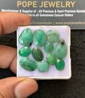 Natural Emerald Gemstone Rose Cut Mix Shape Cabochon High Quality Loose Gemstones For Jewelry Making 8-15 MM Size 11 Pc V3206