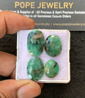 Natural Emerald Gemstone Rose Cut Oval Shape Cabochon High Quality Loose Gemstones For Jewelry Making 14-20 MM Size 4 Pc V3208