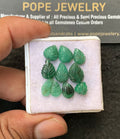 Natural Emerald Gemstone Hand Carved Leaf Shape Cabochon High Quality Loose Gemstones For Jewelry Making 7-11 MM Size 10 Pc V3211