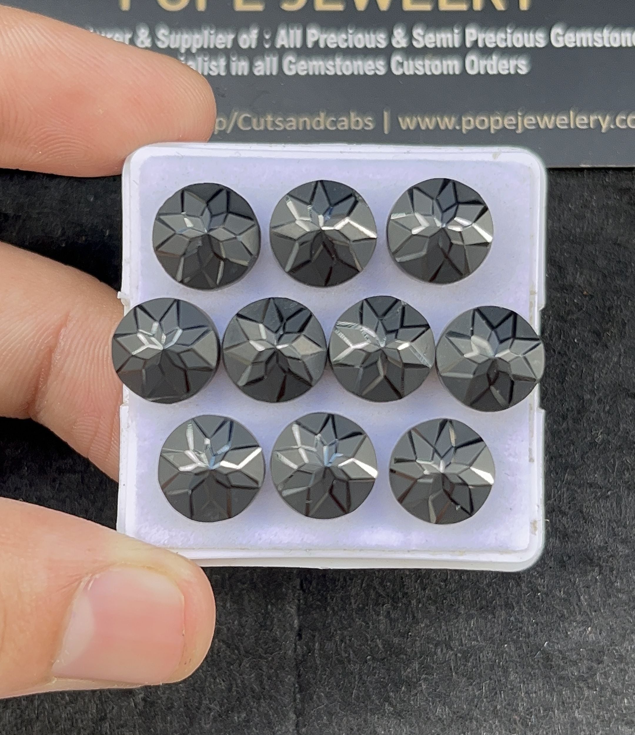 Natural Black Spinel Gemstone Precious Cut Round Shape Cabochon Loose Gemstone For Jewelry Making Wholesalegems 10 MM Size 10 Pcs SM25328