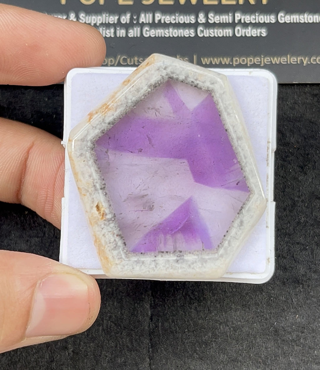 Natural Trapiche Amethyst Gemstone Smooth Fancy Shape Cabochon Loose Gemstone For Jewelry Making Wholesalegems 44x34x3 MM Size SM25330
