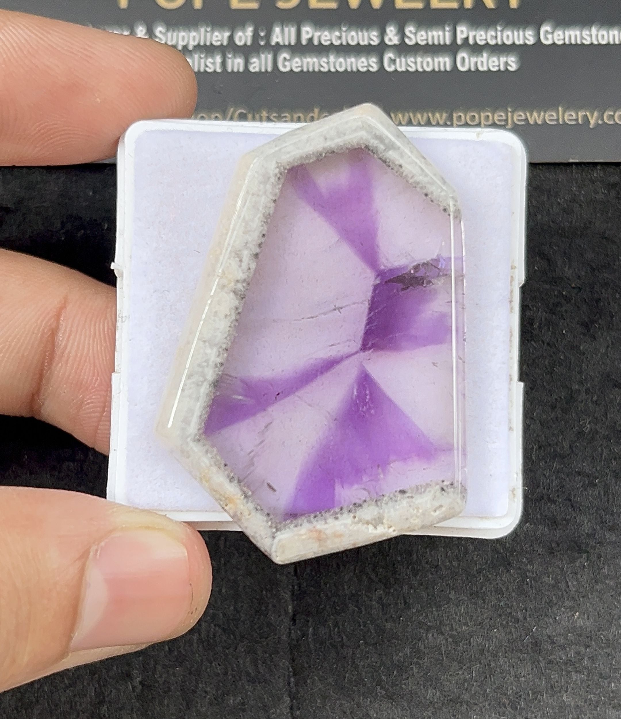 Natural Trapiche Amethyst Gemstone Smooth Fancy Shape Cabochon Loose Gemstone For Jewelry Making Wholesalegems 45x30x3 MM Size SM25331