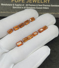 Natural Hessonite Garnet Gemstone Faceted Cut Rectangle Shape Loose Gemstone For Jewelry Making Wholesalegems 6-7  MM Size 11 Pcs SM25335