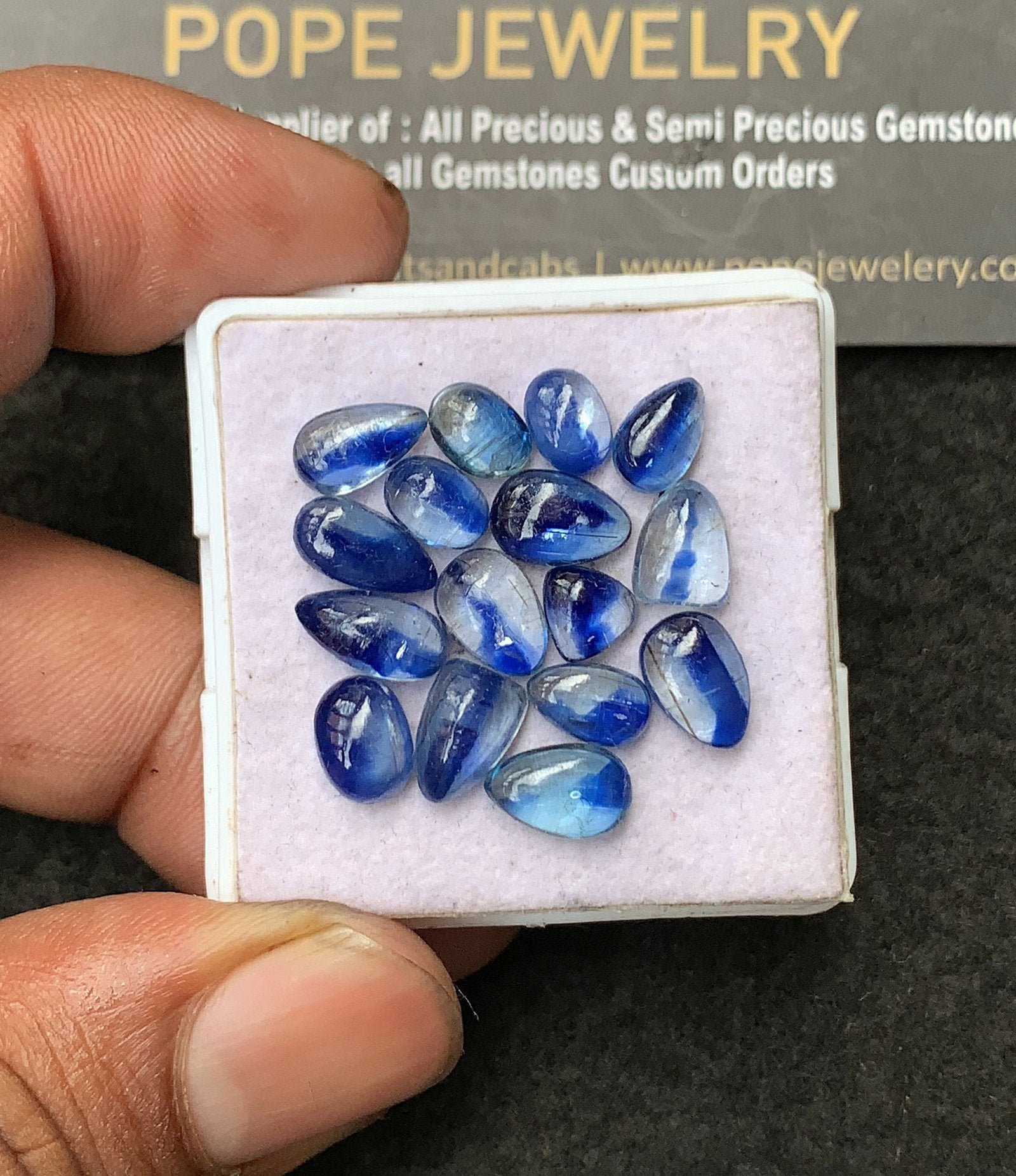 Natural Blue Kyanite Gemstone Smooth Mix Shape Cabochon High Quality Loose Gemstones For Jewelry Making 6-9 MM Size 16 Pc V3233