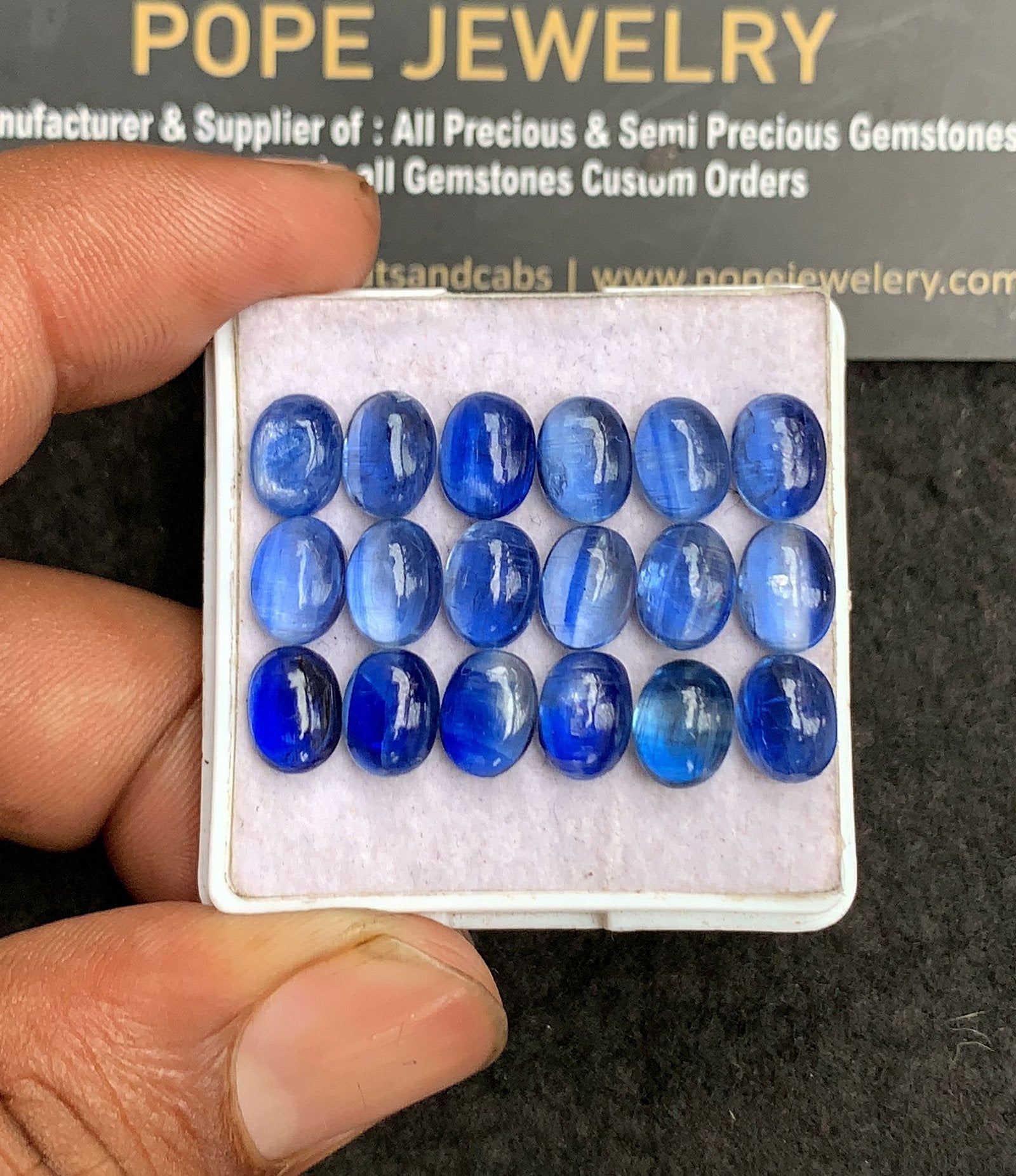 Natural Blue Kyanite Gemstone Smooth Oval Shape Cabochon High Quality Loose Gemstones For Jewelry Making 8x6 MM Size 18 Pc V3236