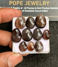 Natural Spectrolite Gemstone Rose Cut Fancy Shape Cabochon High Quality Loose Gemstones For Jewelry Making 10-16 MM Size 10 Pc V3239