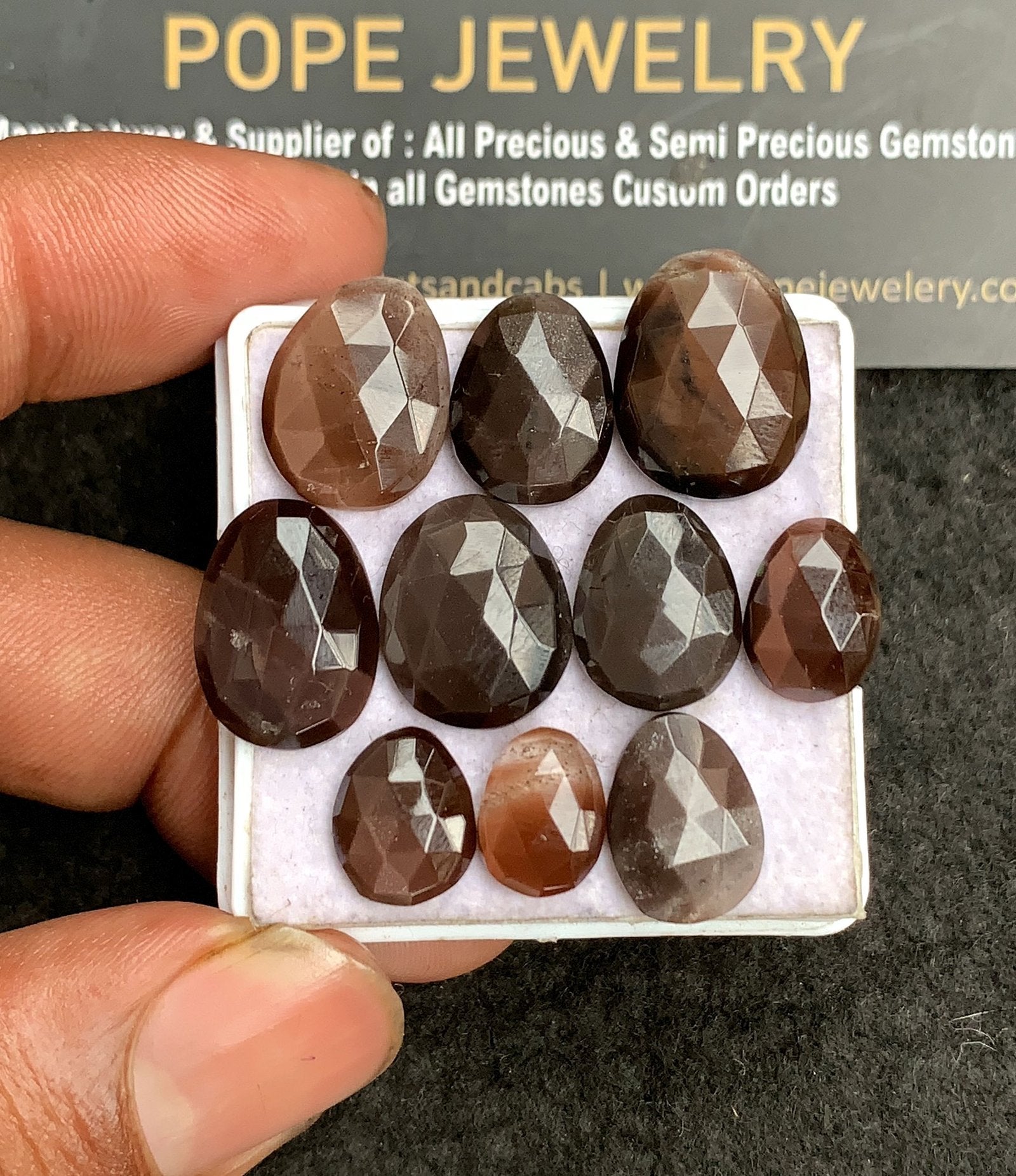 Natural Spectrolite Gemstone Rose Cut Fancy Shape Cabochon High Quality Loose Gemstones For Jewelry Making 10-16 MM Size 10 Pc V3239