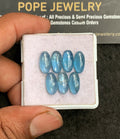 Natural Aqua Kyanite Gemstone Smooth Oval Shape Cabochon High Quality Loose Gemstones For Jewelry Making 12x6 MM Size 8 Pc V3242