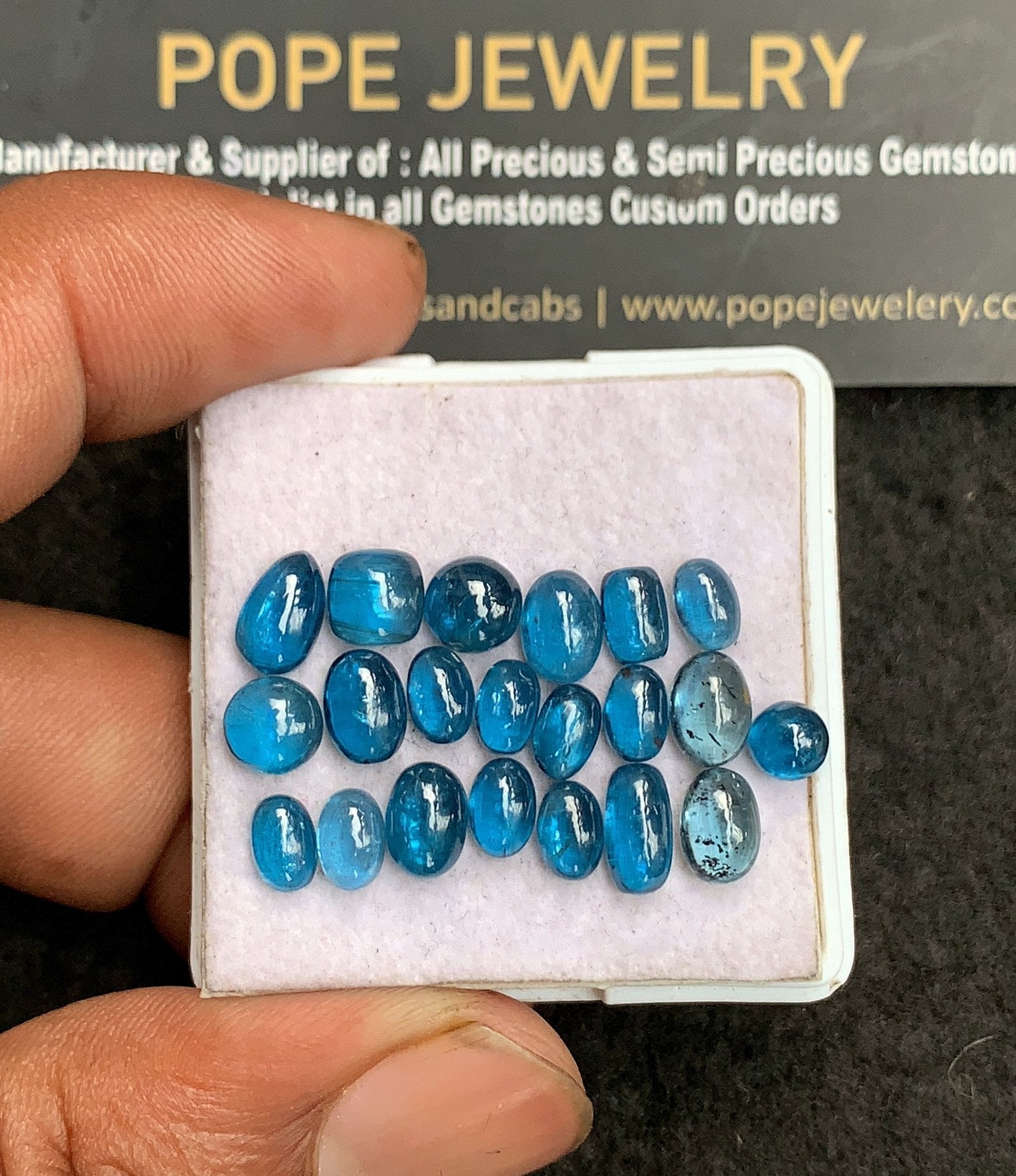 Natural Indicolite Kyanite Gemstone Smooth Mix Shape Cabochon High Quality Loose Gemstones For Jewelry Making 5-8 MM Size 21 Pc V3243