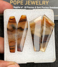 Natural Montana Agate Gemstone Smooth Fancy Shape Cabochon High Quality Loose Gemstones For Jewelry Making 40-42 MM Size 2 Pair V3248