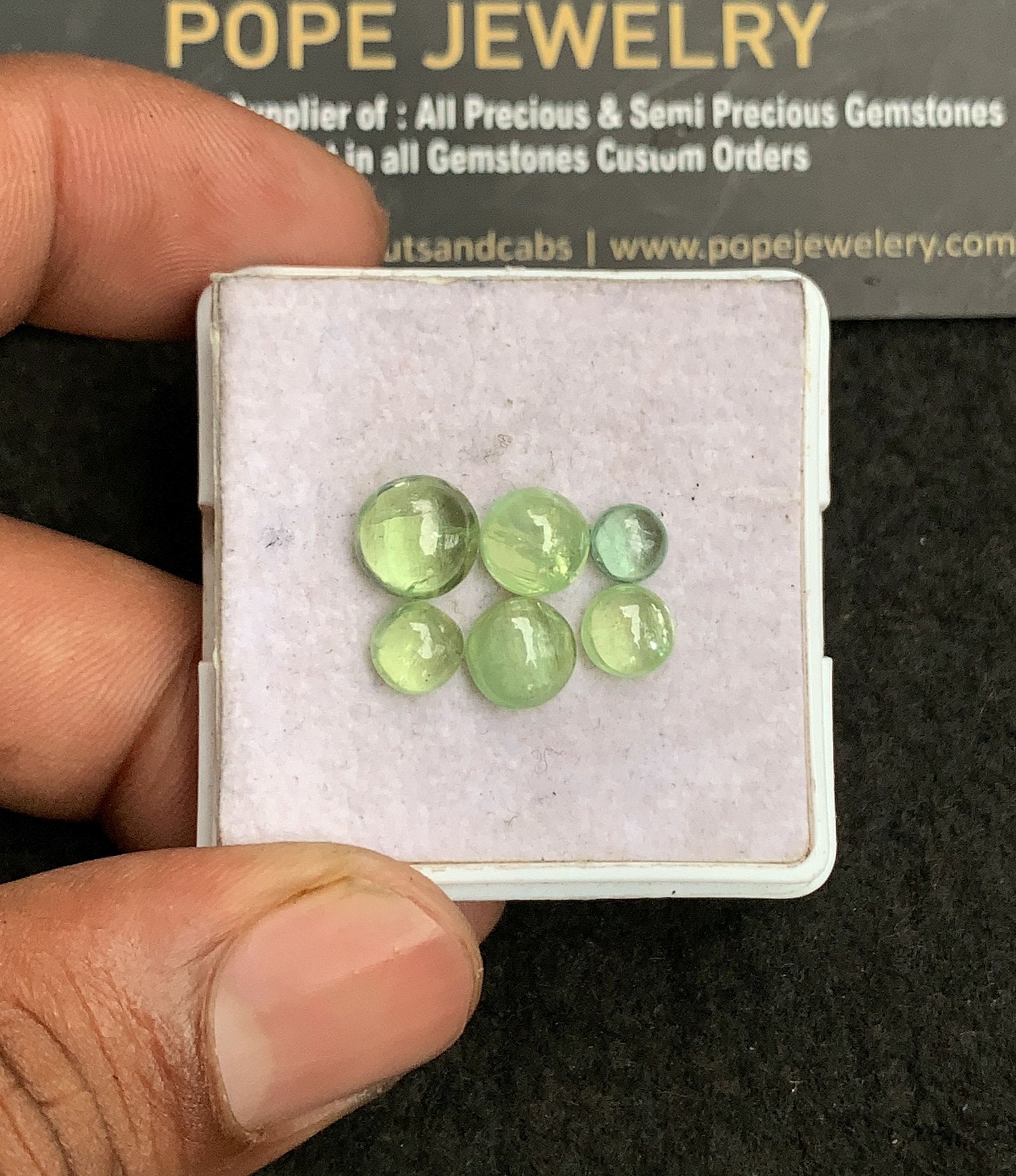 Natural Mint Kyanite Gemstone Smooth Round Shape Cabochon High Quality Loose Gemstones For Jewelry Making 5-8 MM Size 6 Pcs V3250