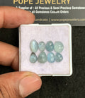 Natural Aquamarine Gemstone Rose Cut Mix Shape Cabochon High Quality Loose Gemstones For Jewelry Making 7-10 MM Size 8 Pcs V3261