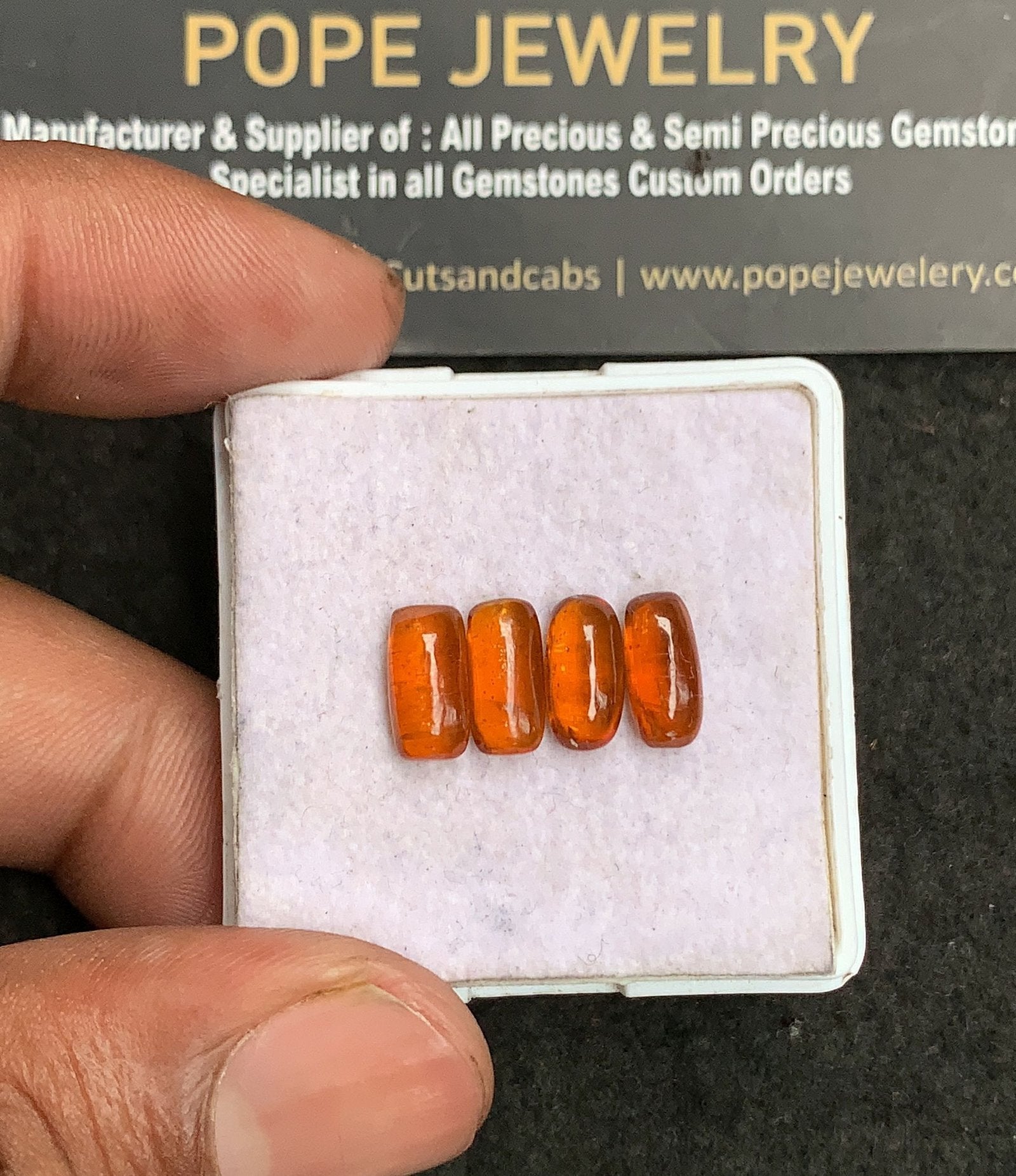 Natural Orange Kyanite Gemstone Smooth Rectangle Shape Cabochon High Quality Loose Gemstones For Jewelry Making 10x5 MM Size 4 Pcs V3268