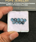 Natural Teal Green Kyanite Gemstone Rose Cut Round Shape Cabochon High Quality Loose Gemstones For Jewelry Making 6 MM Size 9 Pcs V3288