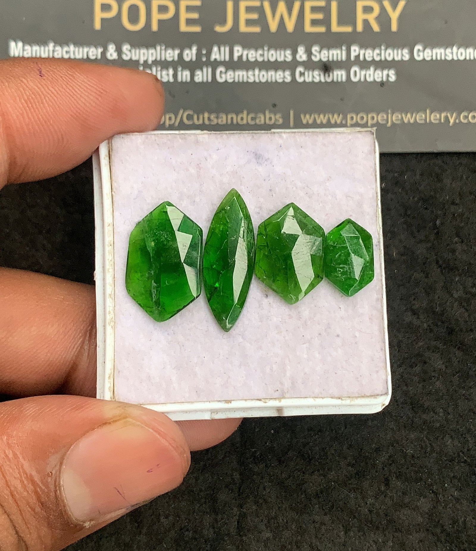 Natural Chrome Gemstone Rose Cut Mix Shape Cabochon High Quality Loose Gemstones For Jewelry Making 11-20 MM Size 4 Pcs V3290