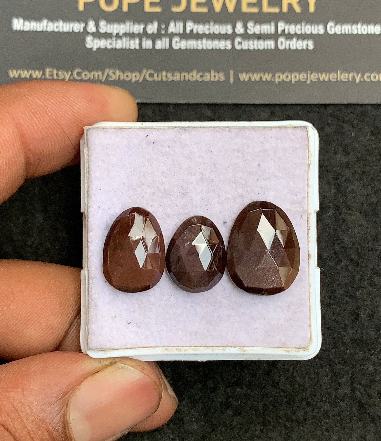 Natural Spectrolite Gemstone Rose Cut Fancy Shape Cabochon High Quality Loose Gemstones For Jewelry Making 13-16 MM Size 3 Pcs V3298