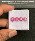 Natural Silky Sapphire Gemstone Rose Cut Hexagon Shape Cabochon High Quality Loose Gemstones For Jewelry Making 7-9 MM Size 4 Pcs V3301