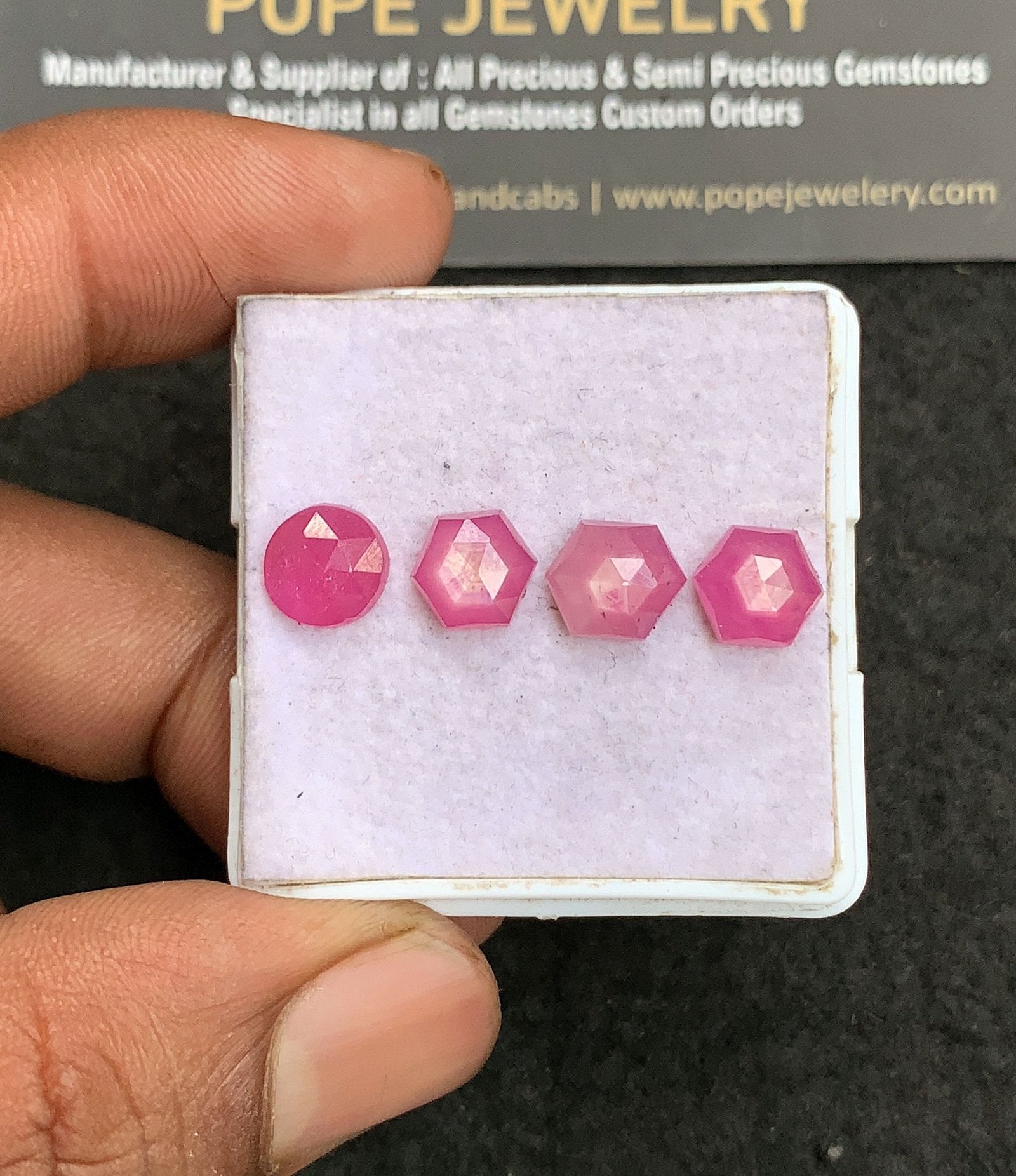 Natural Silky Sapphire Gemstone Rose Cut Mix Shape Cabochon High Quality Loose Gemstones For Jewelry Making 8-9 MM Size 4 Pcs V3321