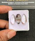 Natural Herkimer Lodolite Gemstone Rose Cut Pear Shape Cabochon Shape High Quality Loose Gemstones For Jewelry Making 20x11 MM Size 3 Pcs V3322