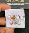 Natural Herkimer Lodolite Gemstone Rose Cut Mix Shape Cabochon Shape High Quality Loose Gemstones For Jewelry Making 9-11 MM Size 7 Pcs V3323