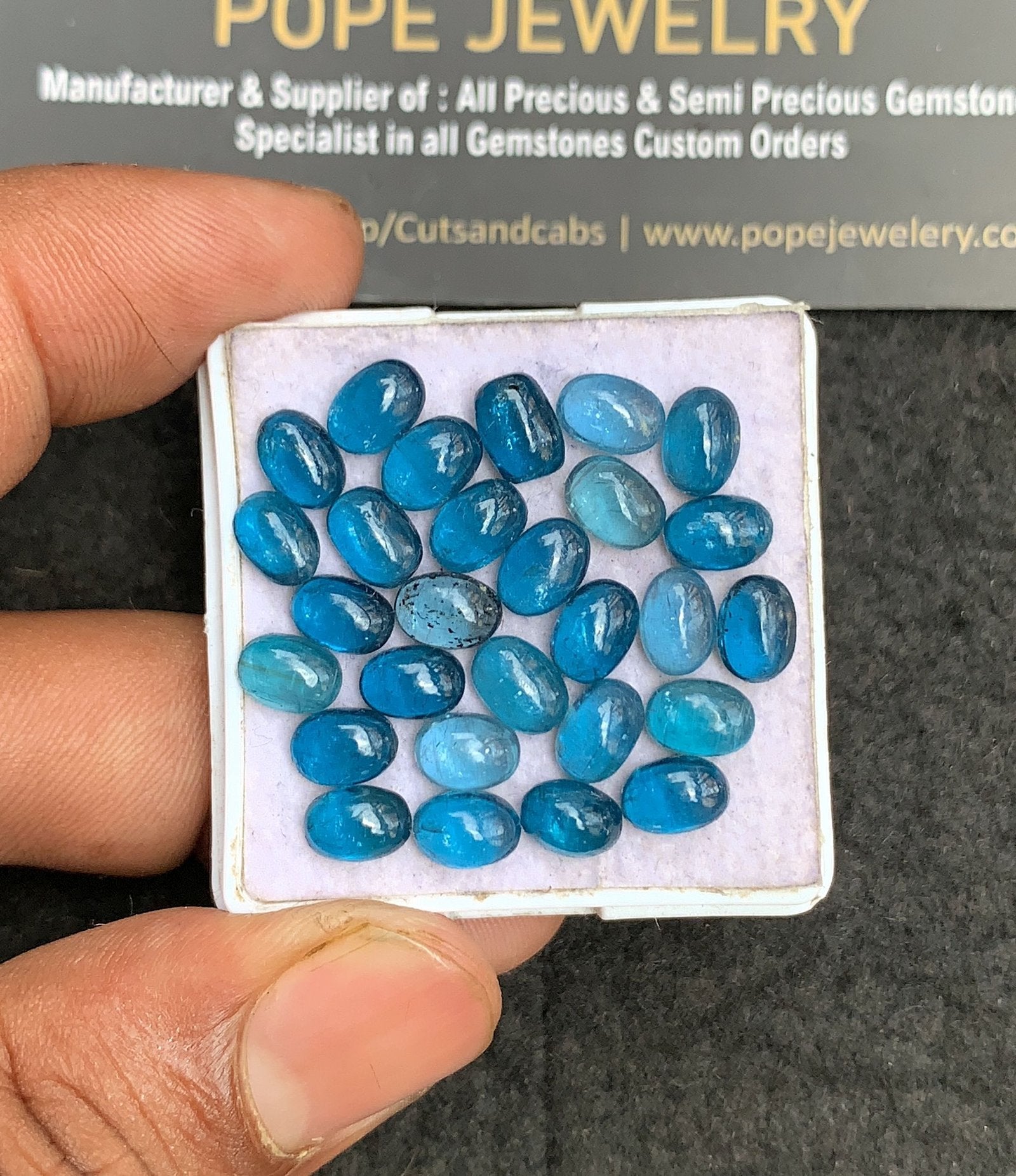 Natural Iolite Gemstone Smooth Mix Shape Cabochon High Quality Loose Gemstones For Jewelry Making 7x5 MM Size 28 Pcs V3331