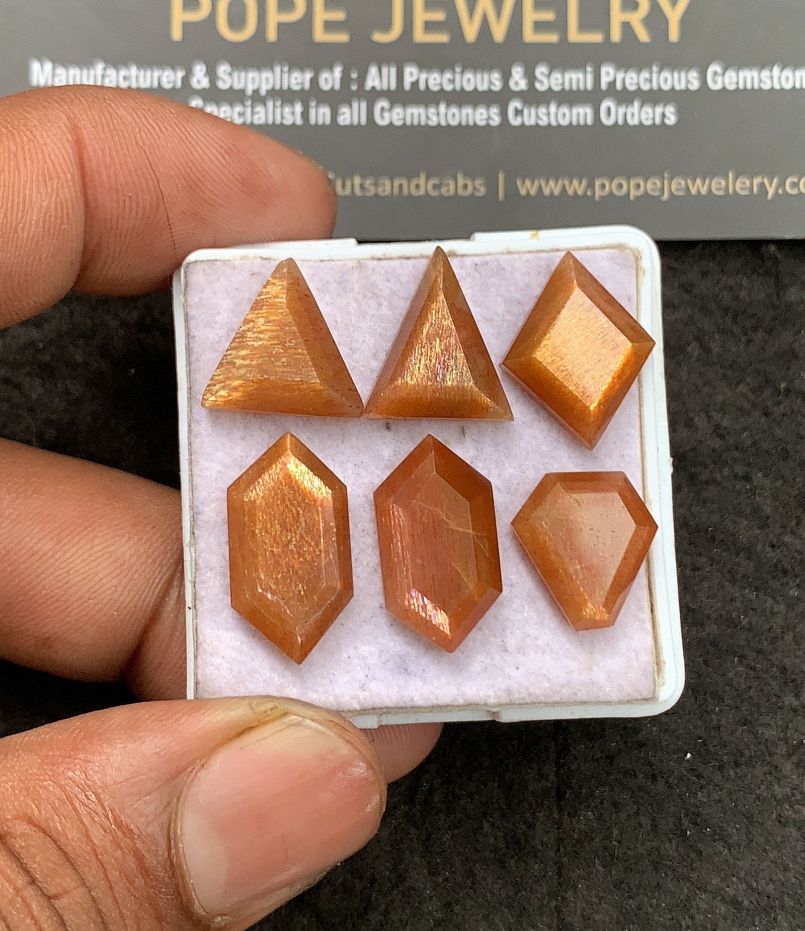 Natural Sunstone Gemstone Step Cut Fancy Shape Cabochon High Quality Loose Gemstones For Jewelry Making 13-19 MM Size 6 Pcs V3347