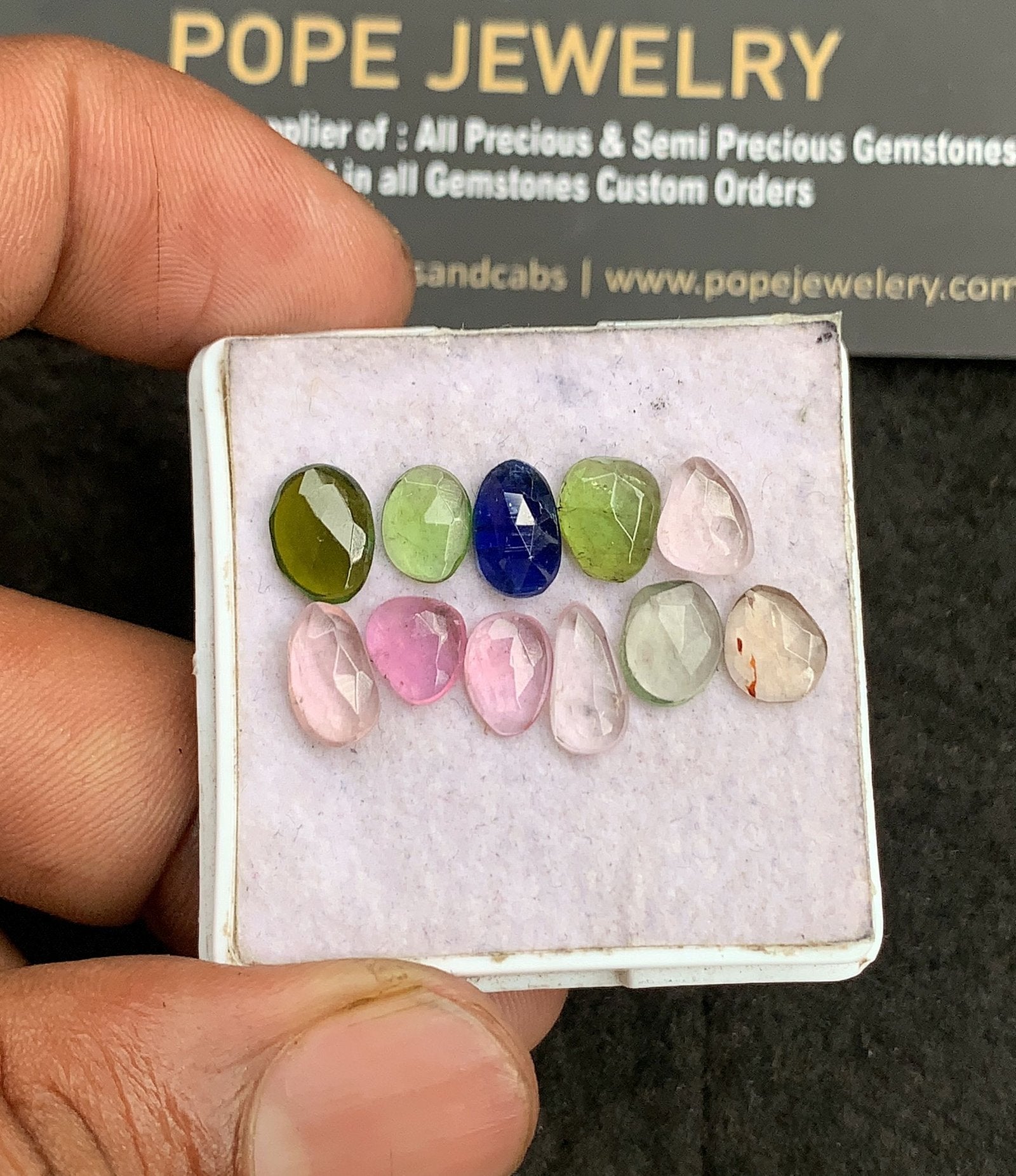 Natural Mix Stone Gemstone Rose Cut Fancy Shape Cabochon High Quality Loose Gemstones For Jewelry Making 6-9 MM Size 11 Pcs V3350