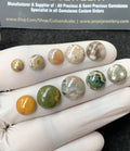 Natural Ocean Jasper Gemstone Smooth Round Shape Cabochon High Quality Loose Gemstones For Jewelry Making 6-12 MM Size 10 Pcs V2698