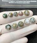 Natural Ocean Jasper Gemstone Smooth Round Shape Cabochon High Quality Loose Gemstones For Jewelry Making 8-11 MM Size 10 Pcs V2699