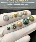 Natural Ocean Jasper Gemstone Smooth Round Shape Cabochon High Quality Loose Gemstones For Jewelry Making 6-12 MM Size 10 Pcs V2700