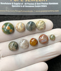 Natural Ocean Jasper Gemstone Smooth Round Shape Cabochon High Quality Loose Gemstones For Jewelry Making 6-12 MM Size 9 Pcs V2701