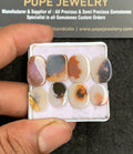 Natural Scenic Agate Gemstone Smooth Mix Shape Cabochon High Quality Loose Gemstones For Jewelry Making 11-15 MM Size 8 Pcs V3357